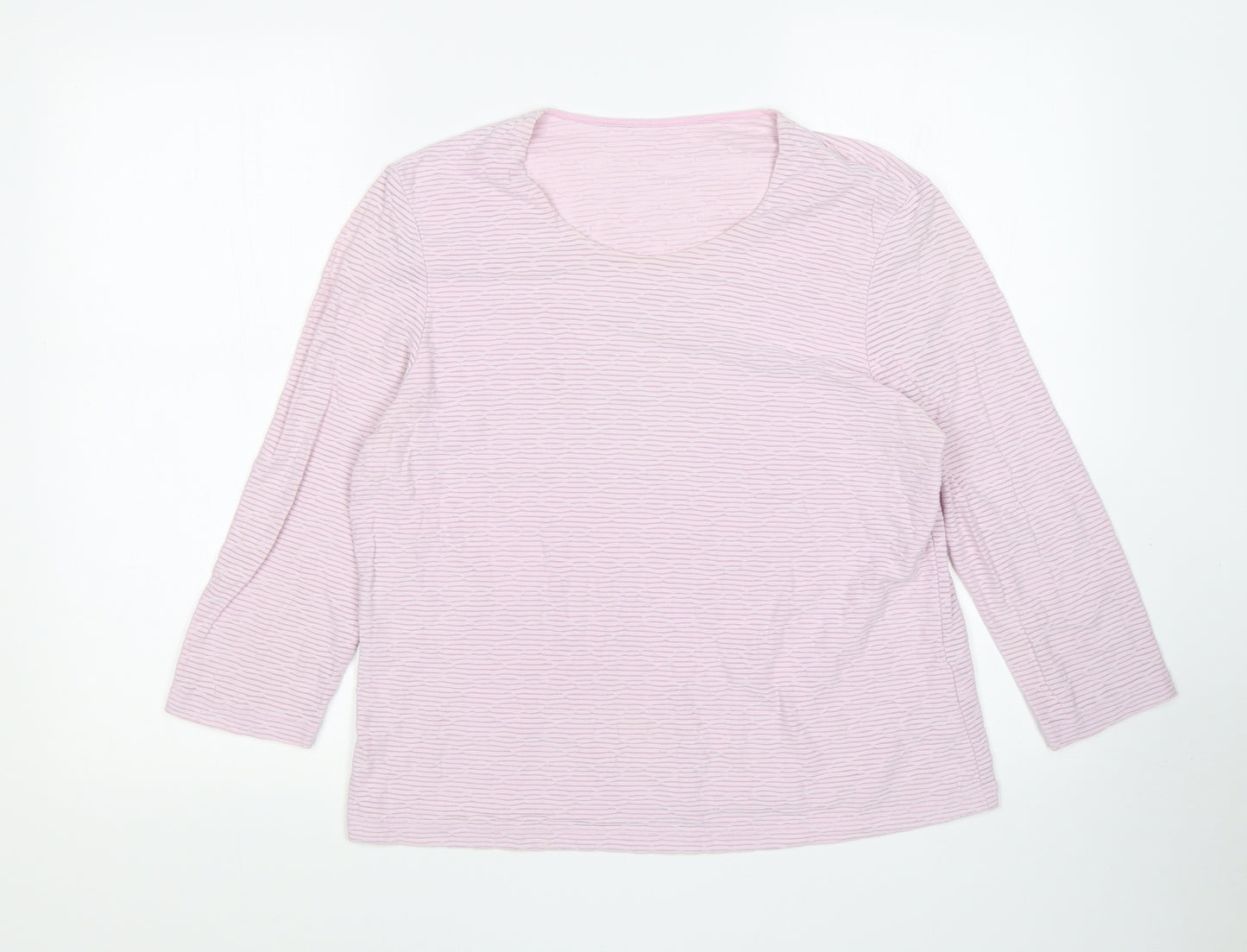 Preworn Womens Pink  Polyamide Basic T-Shirt Size 14 Round Neck