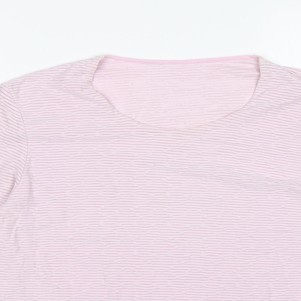 Preworn Womens Pink  Polyamide Basic T-Shirt Size 14 Round Neck