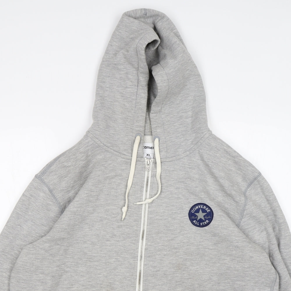Converse Mens Grey  Cotton Full Zip Hoodie Size XL
