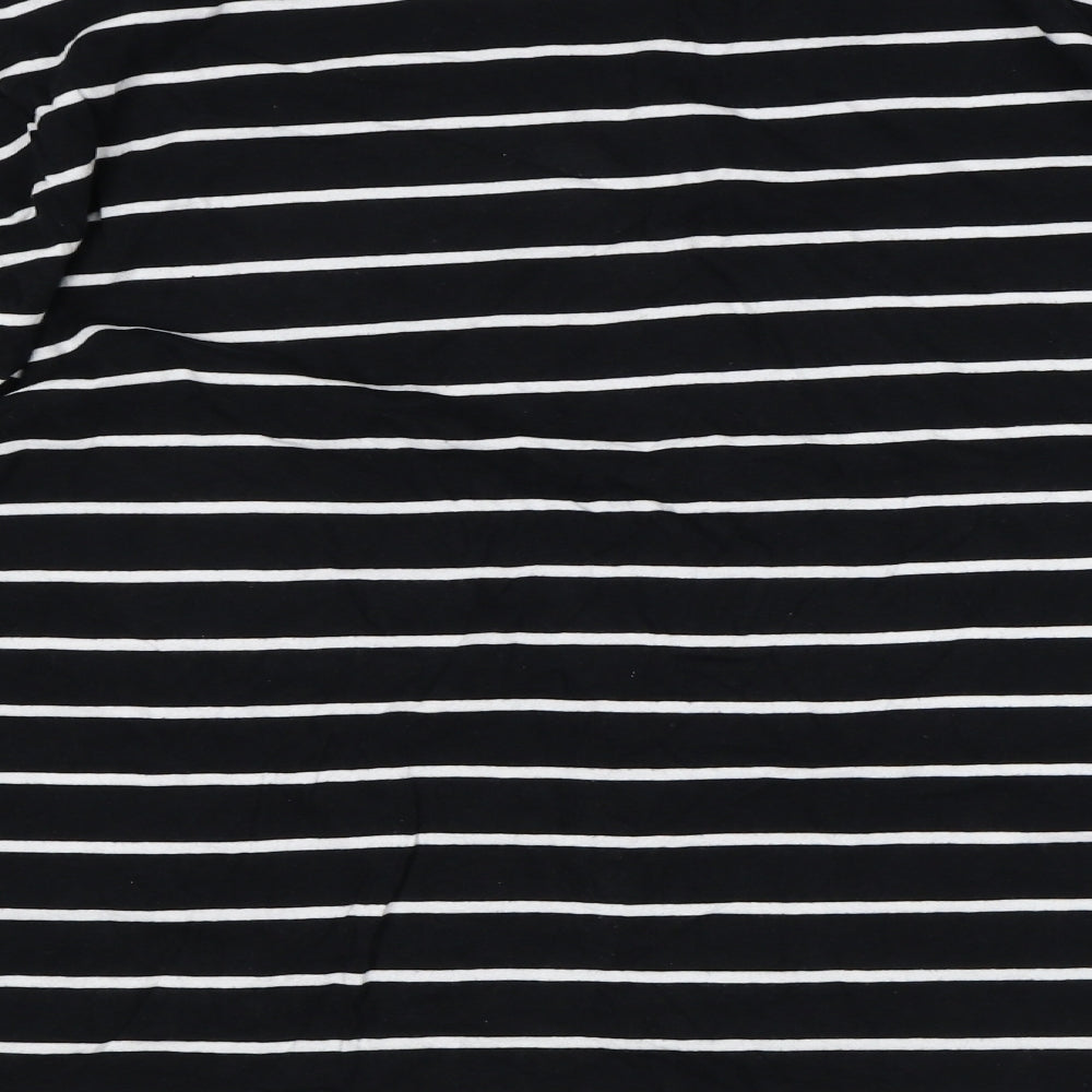 Papaya Womens Multicoloured Striped Cotton Basic T-Shirt Size XL Round Neck
