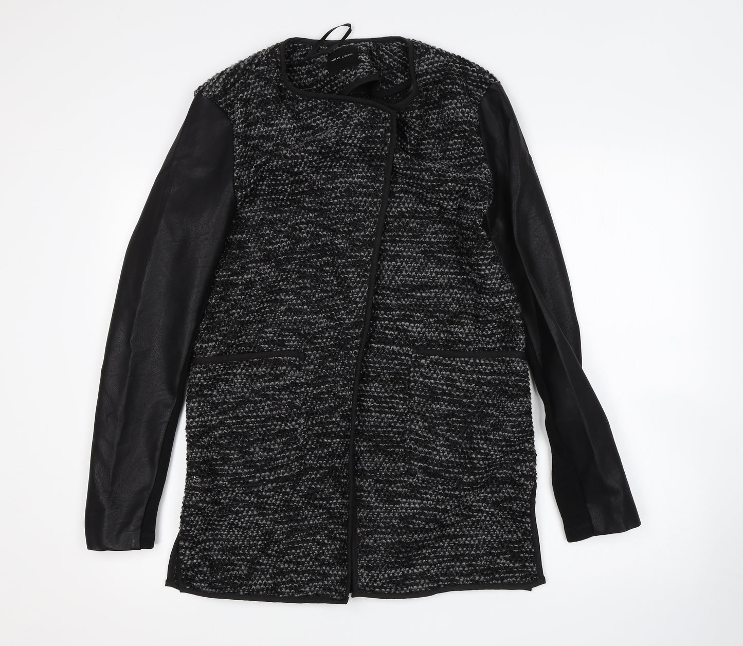 New Look Womens Black Round Neck  Polyester Cardigan Jumper Size 10