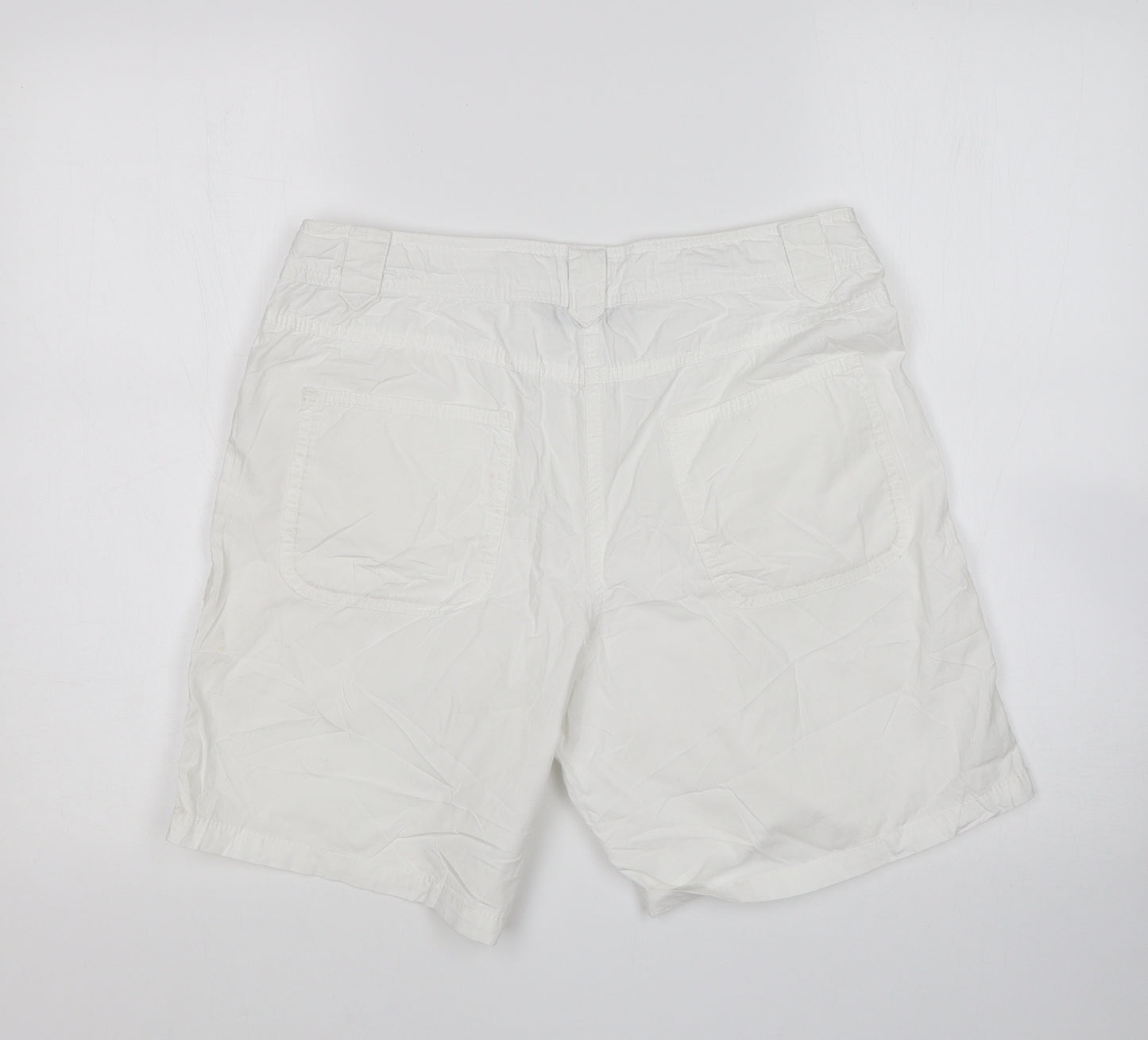 TU Womens White  Cotton Chino Shorts Size 10 L8 in Regular