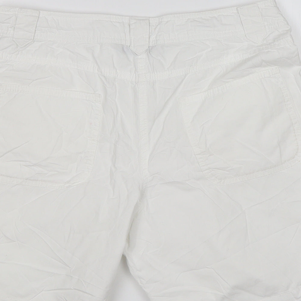 TU Womens White  Cotton Chino Shorts Size 10 L8 in Regular