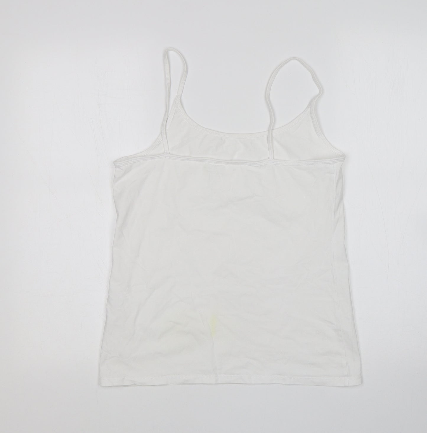 Nutmeg Womens White  Cotton Basic Tank Size 12 Round Neck