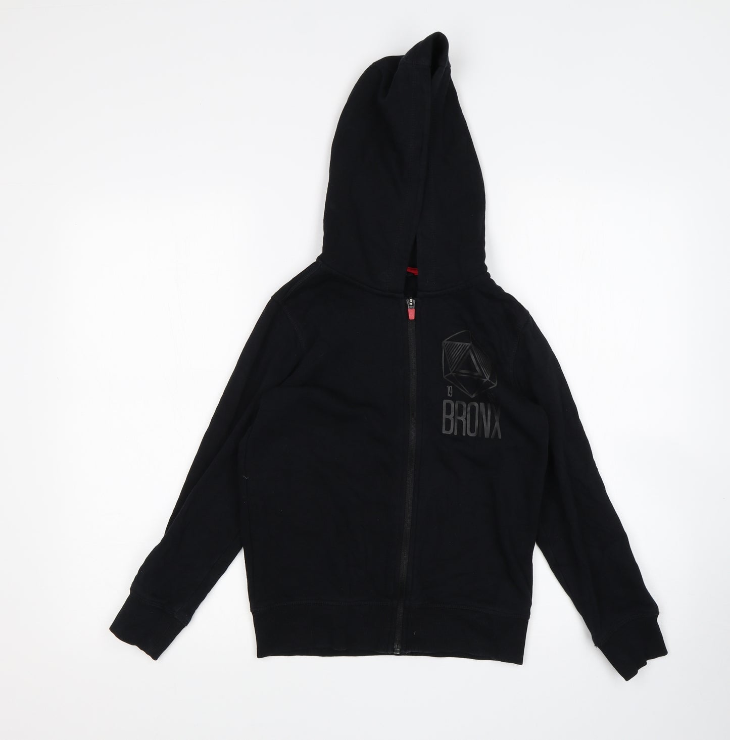 George Boys Black  Cotton Full Zip Hoodie Size 8-9 Years