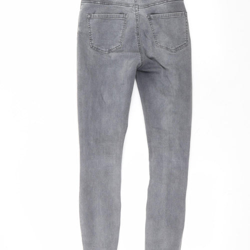 New Look Womens Grey  Cotton Skinny Jeans Size 8 L29 in Regular