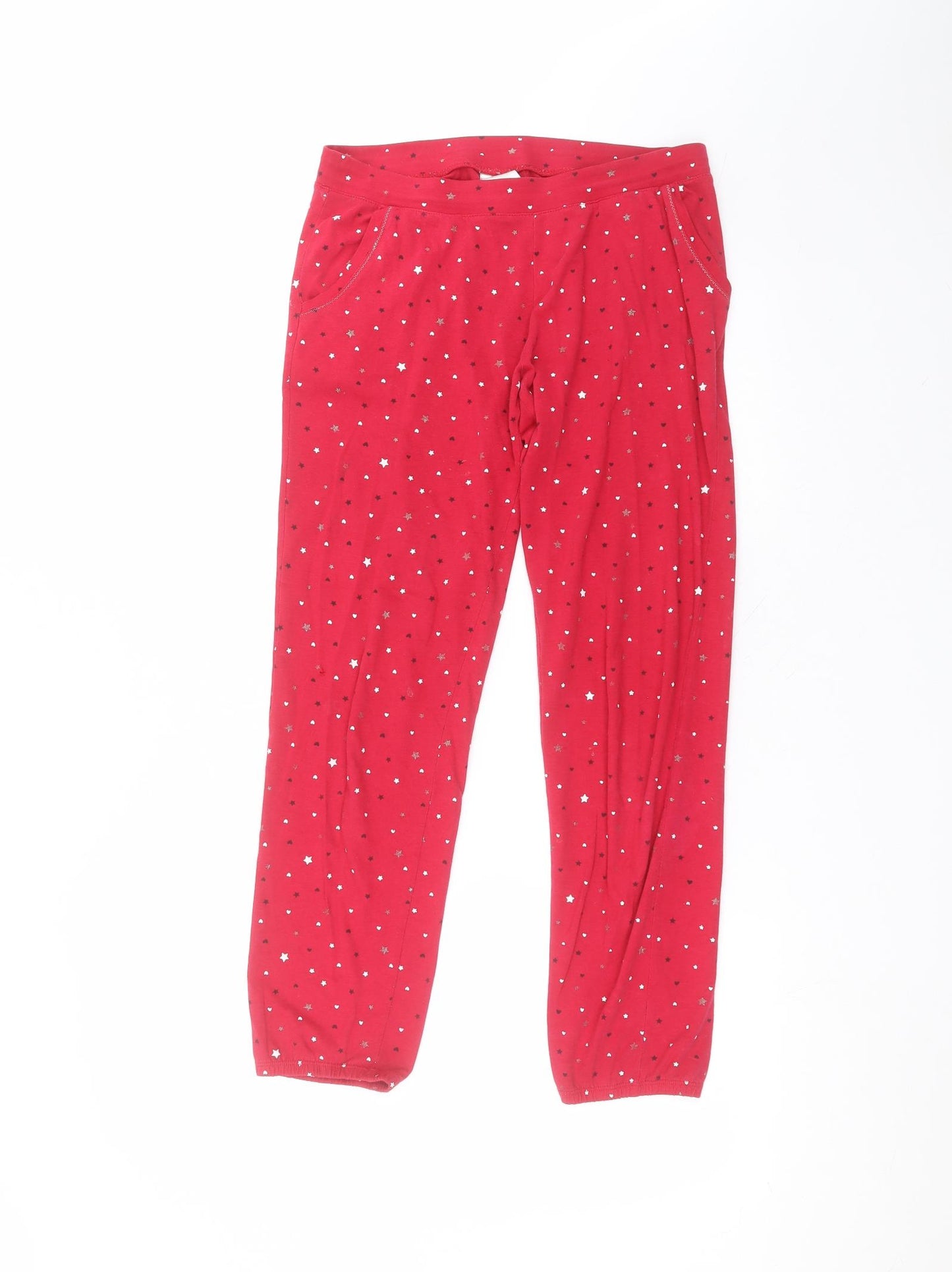 Preworn Womens Red  Cotton Sweatpants Trousers Size XS L25 in Regular