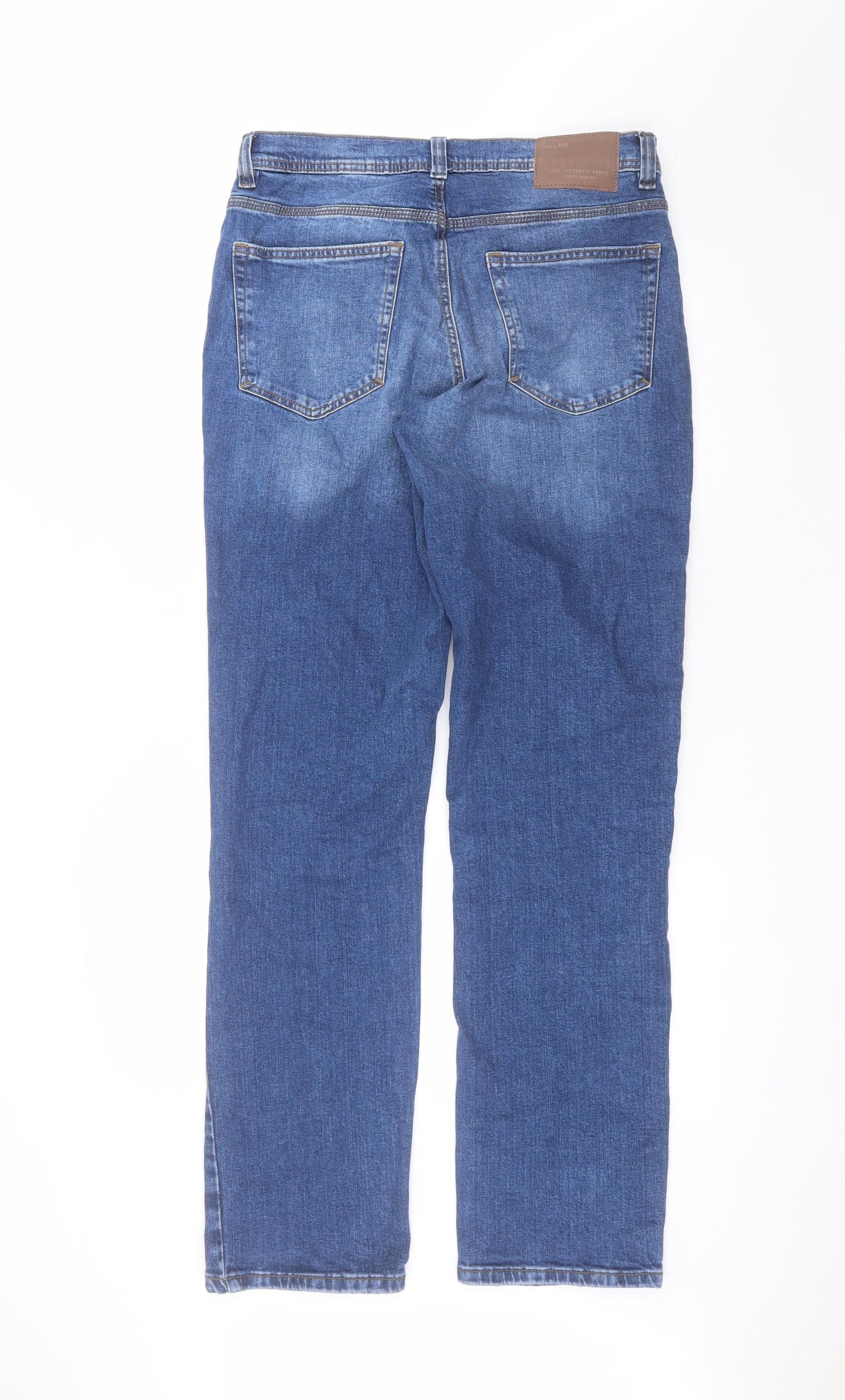 F&F Mens Blue  Cotton Straight Jeans Size 32 in L32 in Regular