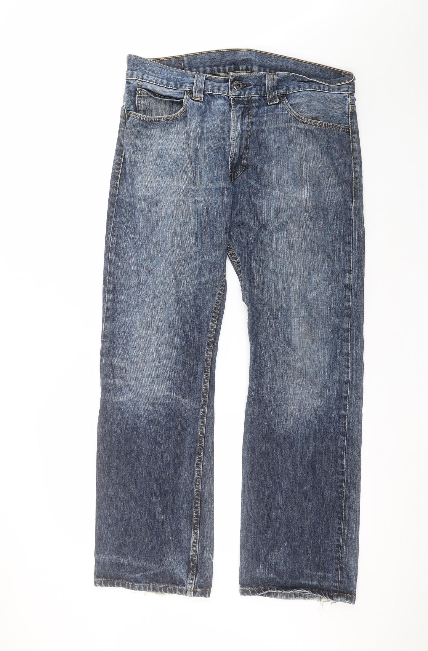 Levi's Mens Blue  Cotton Straight Jeans Size 36 in L32 in Regular