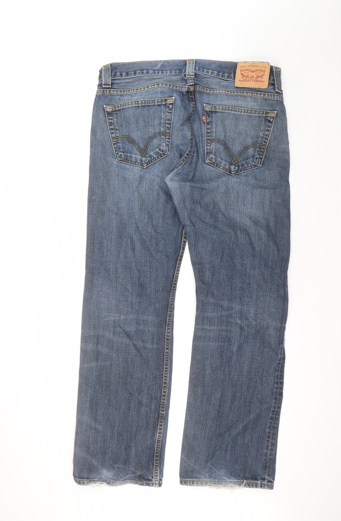 Levi's Mens Blue  Cotton Straight Jeans Size 36 in L32 in Regular