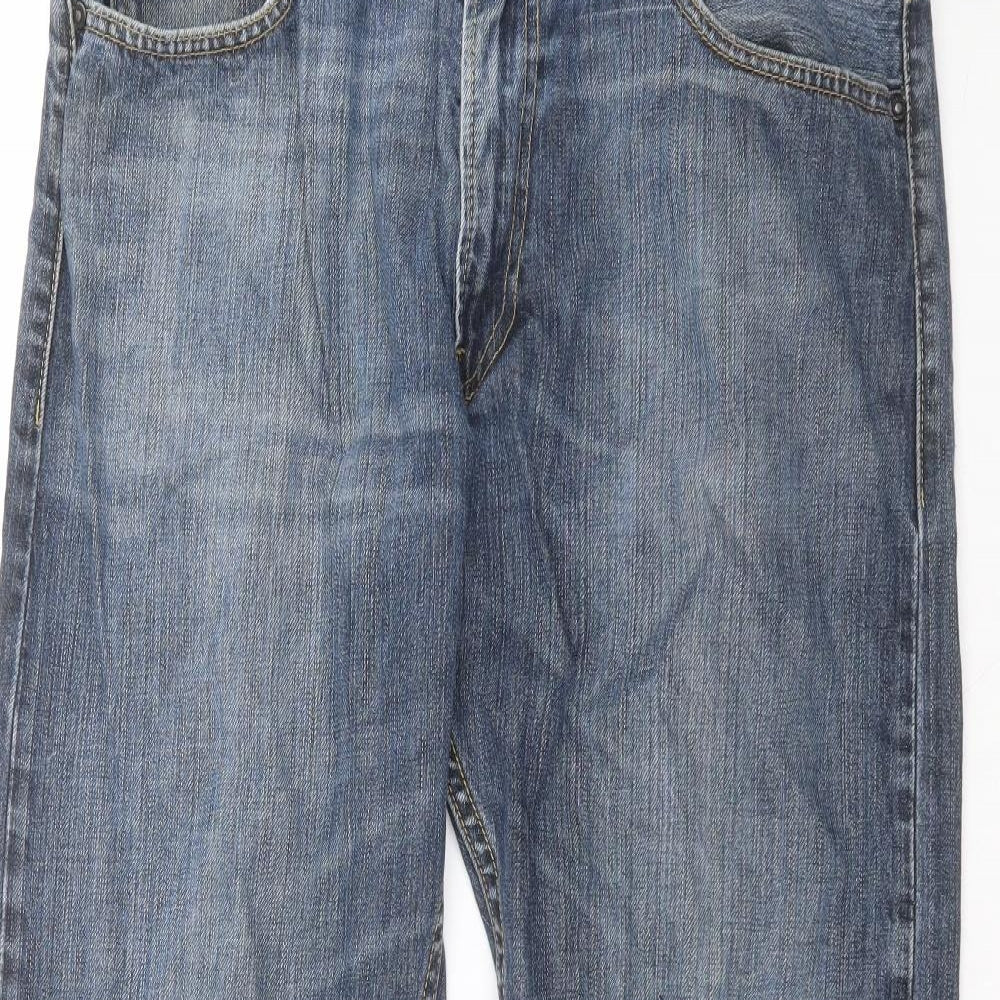 Levi's Mens Blue  Cotton Straight Jeans Size 36 in L32 in Regular