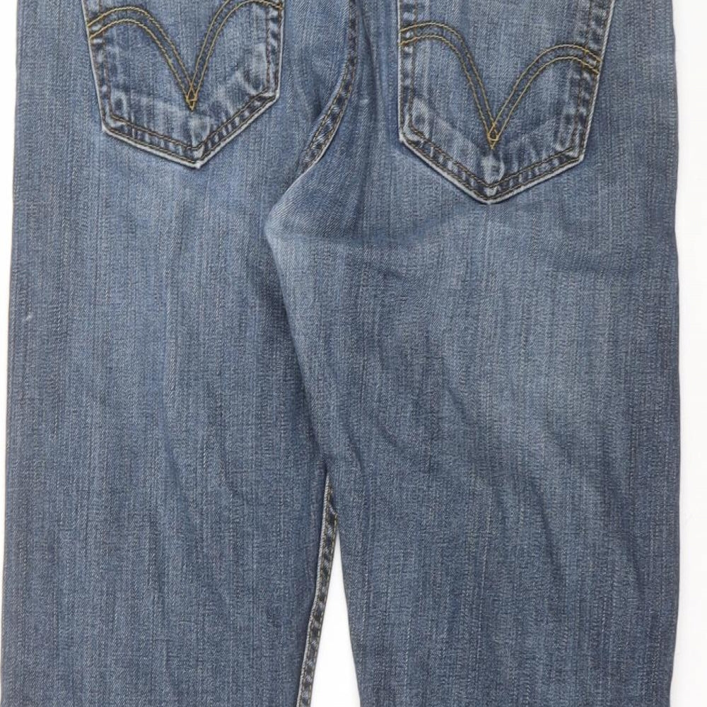 Levi's Mens Blue  Cotton Straight Jeans Size 36 in L32 in Regular