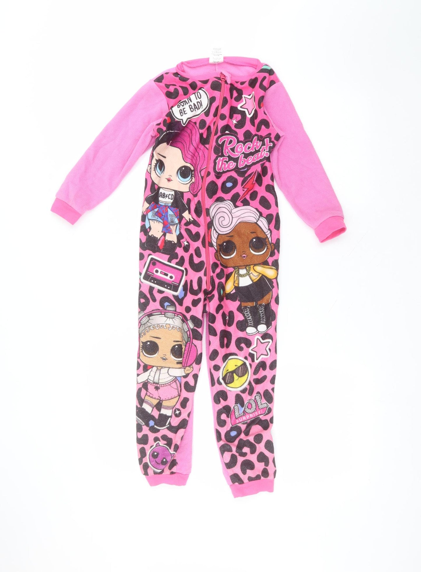 Preworn Girls Pink Solid Polyester Cami One Piece Size 5-6 Years