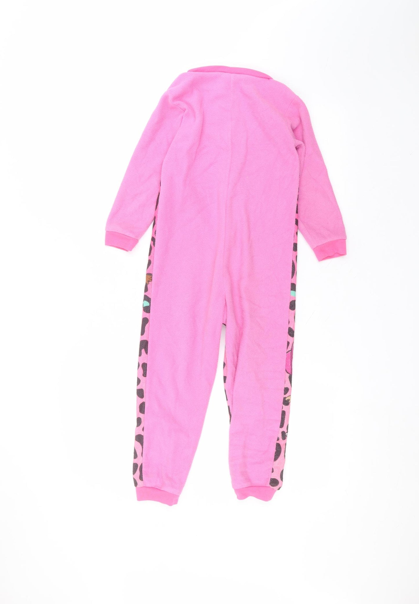 Preworn Girls Pink Solid Polyester Cami One Piece Size 5-6 Years