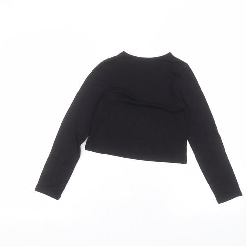 Primark Girls Black  Polyester Basic T-Shirt Size 8-9 Years Round Neck