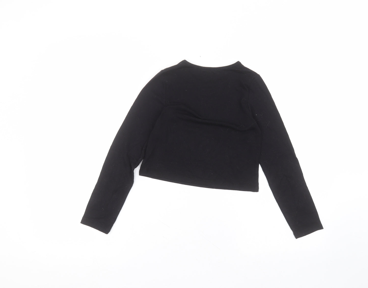 Primark Girls Black  Polyester Basic T-Shirt Size 8-9 Years Round Neck