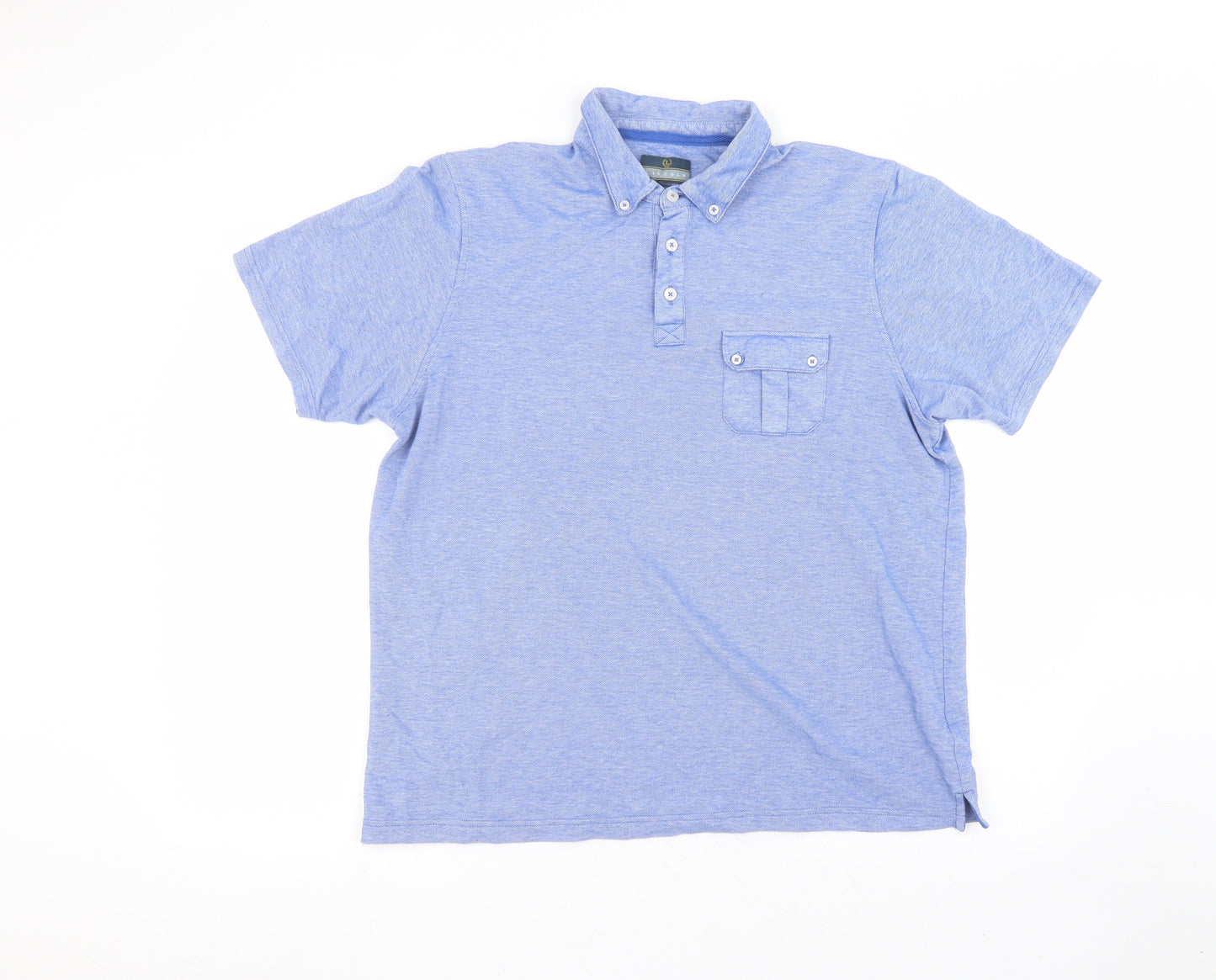 Matalan Mens Blue  Cotton  Polo Size L Collared