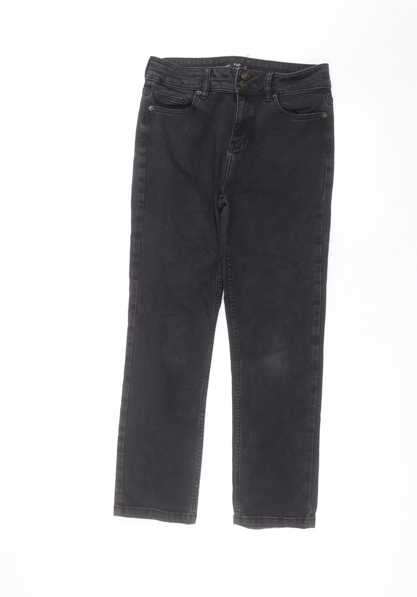 F&F Womens Black  Cotton Skinny Jeans Size 10 L27 in Regular