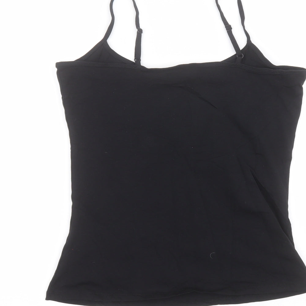 F&F Womens Black  Cotton Basic T-Shirt Size 10 Round Neck