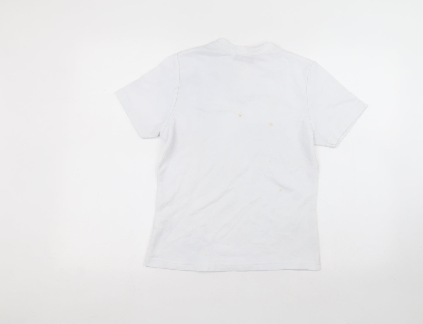 xpress Womens White  Cotton Basic T-Shirt Size 12 V-Neck