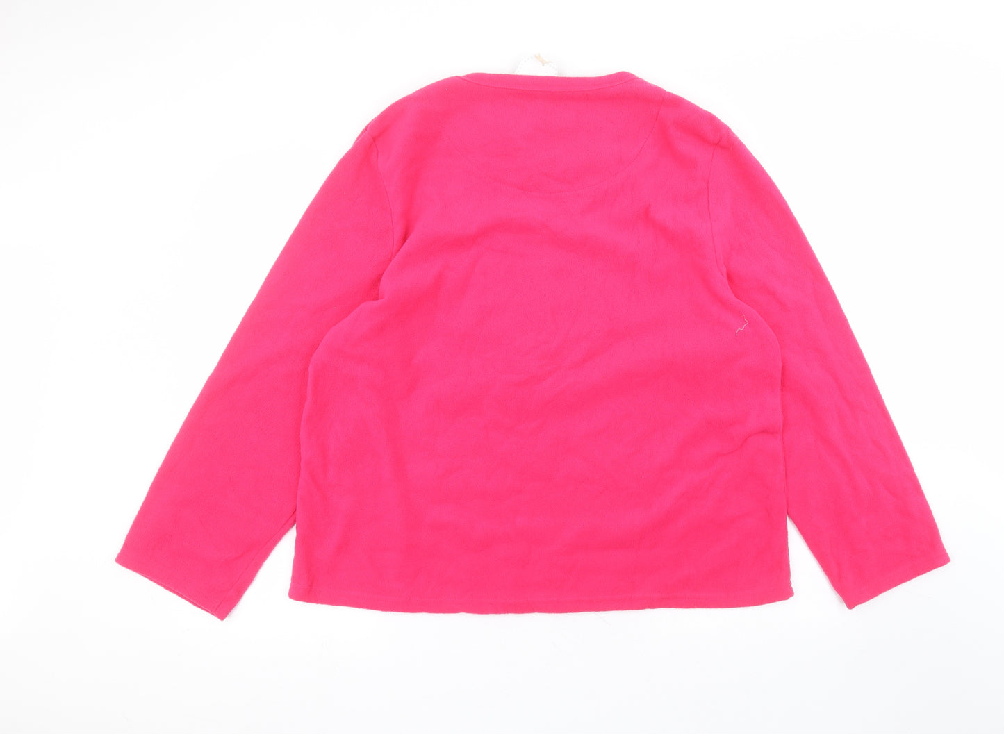Snuggly and warm Womens Pink Round Neck  Polyester Pullover Jumper Size L