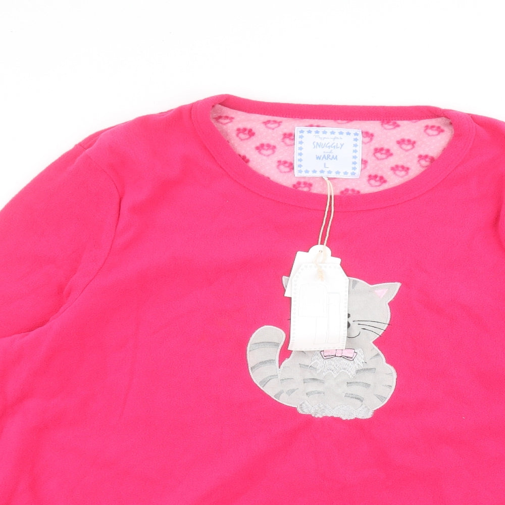 Snuggly and warm Womens Pink Round Neck  Polyester Pullover Jumper Size L