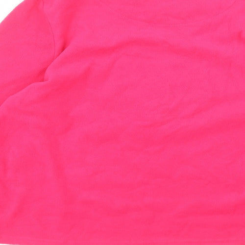 Snuggly and warm Womens Pink Round Neck  Polyester Pullover Jumper Size L