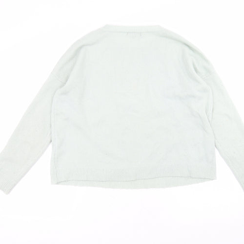 New Look Womens Green Round Neck  Acrylic Pullover Jumper Size 12