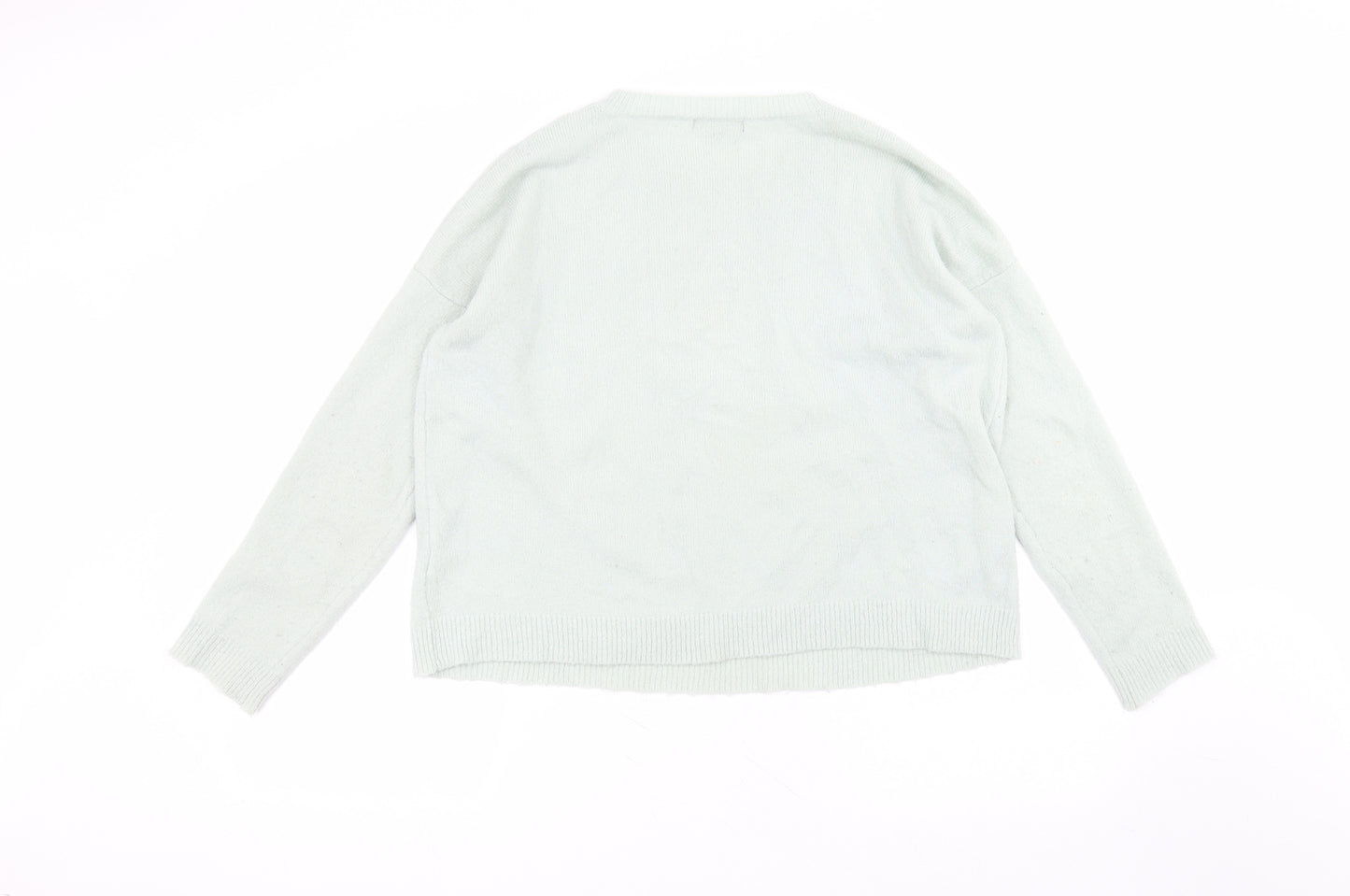 New Look Womens Green Round Neck  Acrylic Pullover Jumper Size 12