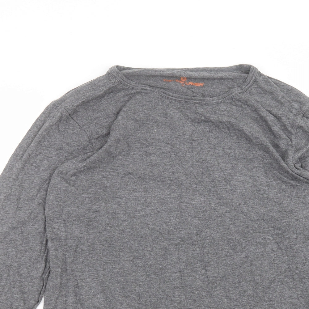 Thermo Layer Mens Grey  Cotton  T-Shirt Size L Round Neck