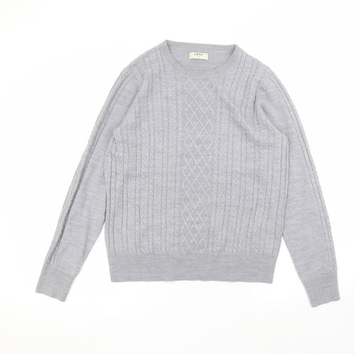 Matalan Womens Grey Round Neck  Acrylic Pullover Jumper Size 12