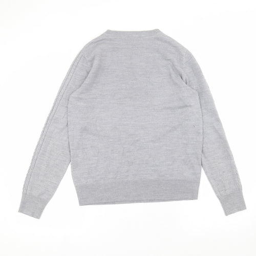 Matalan Womens Grey Round Neck  Acrylic Pullover Jumper Size 12