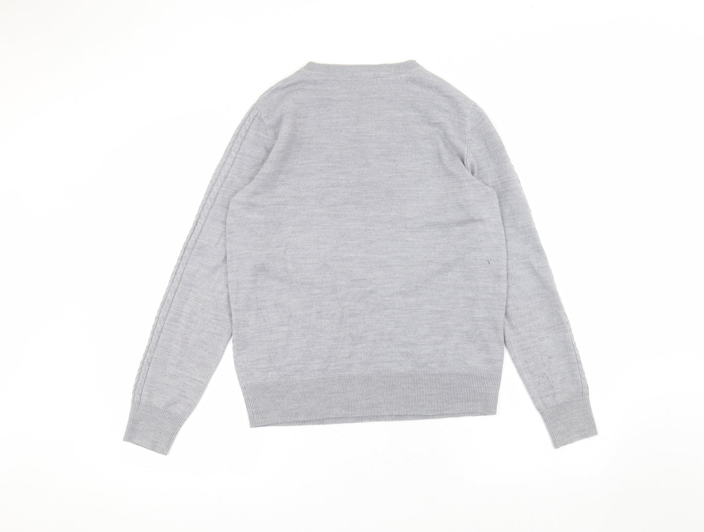 Matalan Womens Grey Round Neck  Acrylic Pullover Jumper Size 12