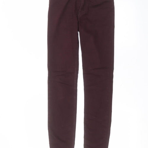 H&M Womens Red  Cotton Skinny Jeans Size 6 L30 in Regular