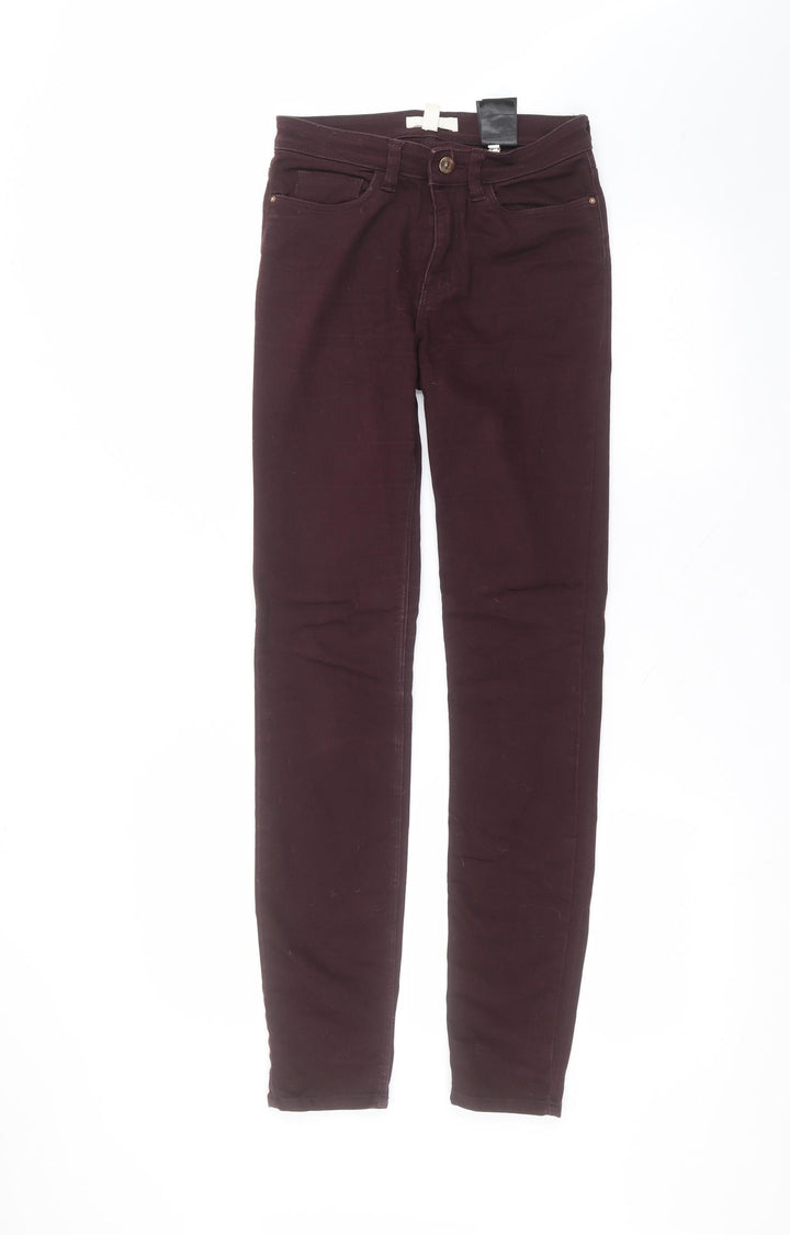 H&M Womens Red  Cotton Skinny Jeans Size 6 L30 in Regular