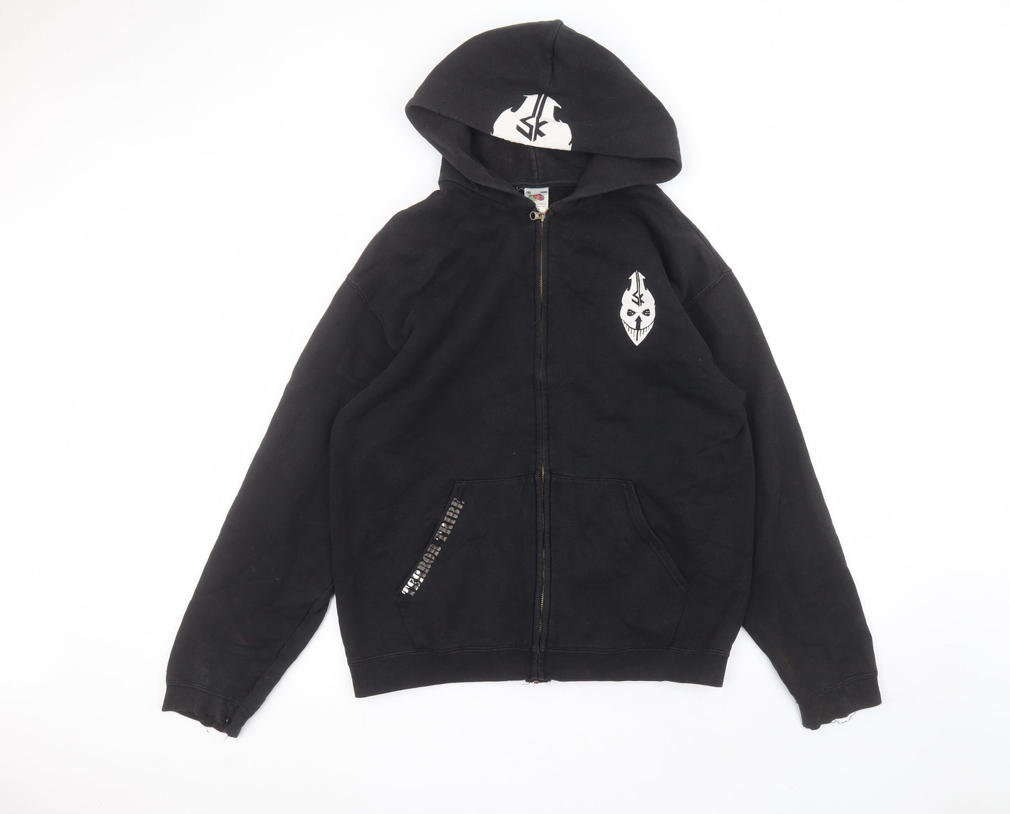 Fruit of the Loom Boys Black  Cotton Full Zip Hoodie Size 14-15 Years