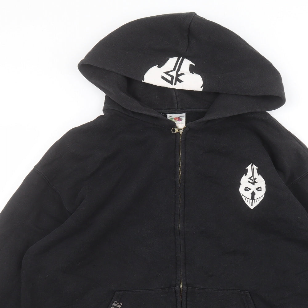 Fruit of the Loom Boys Black  Cotton Full Zip Hoodie Size 14-15 Years