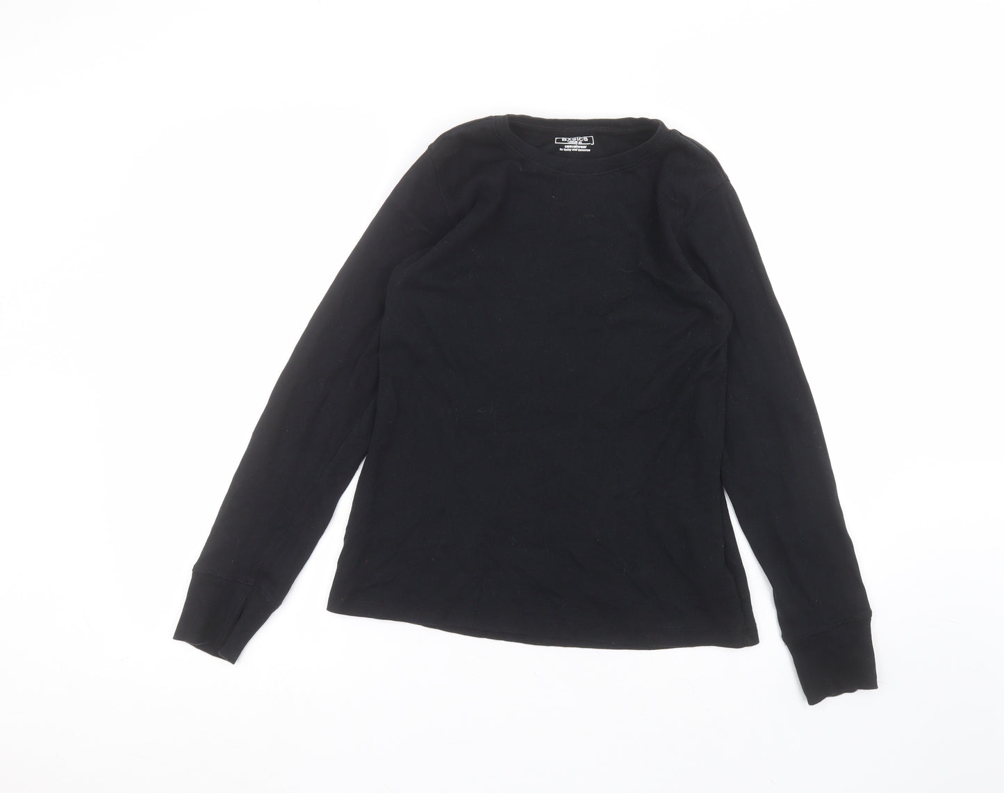 Atmosphere Womens Black  Cotton Basic T-Shirt Size 14 Round Neck