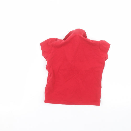 George Girls Red  Cotton Basic Polo Size 4-5 Years Collared