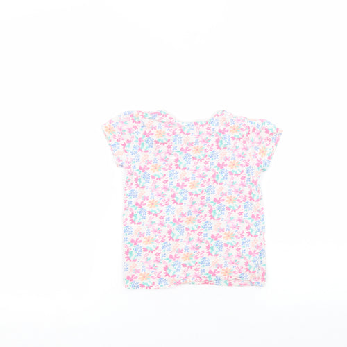 Primark Girls White  Cotton Basic T-Shirt Size 4-5 Years Round Neck