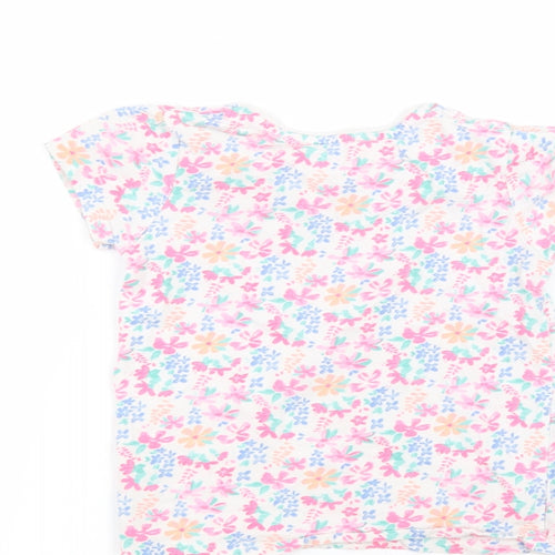 Primark Girls White  Cotton Basic T-Shirt Size 4-5 Years Round Neck