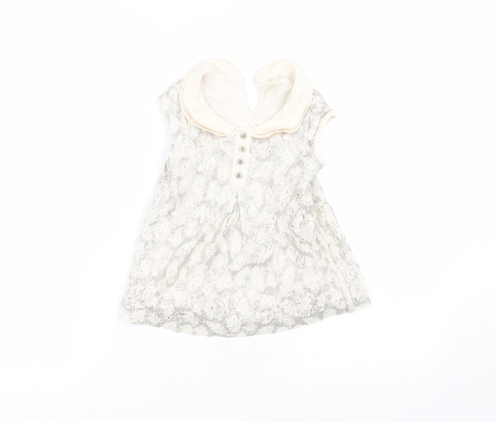 NEXT Girls White  Cotton A-Line  Size 5 Years  Collared