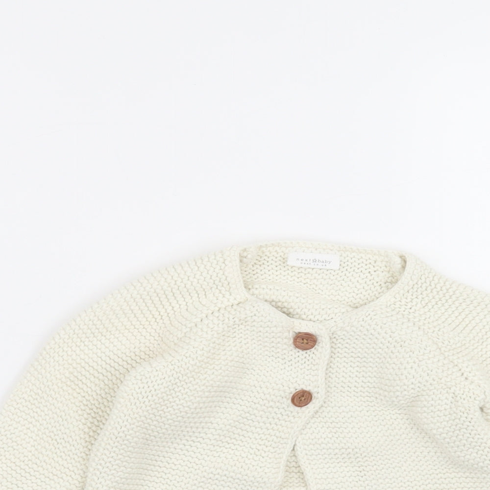 NEXT Baby White  Cotton Cardigan Jumper Size 9-12 Months