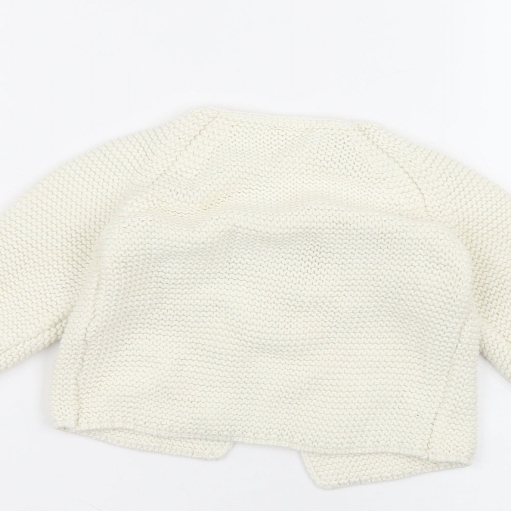 NEXT Baby White  Cotton Cardigan Jumper Size 9-12 Months