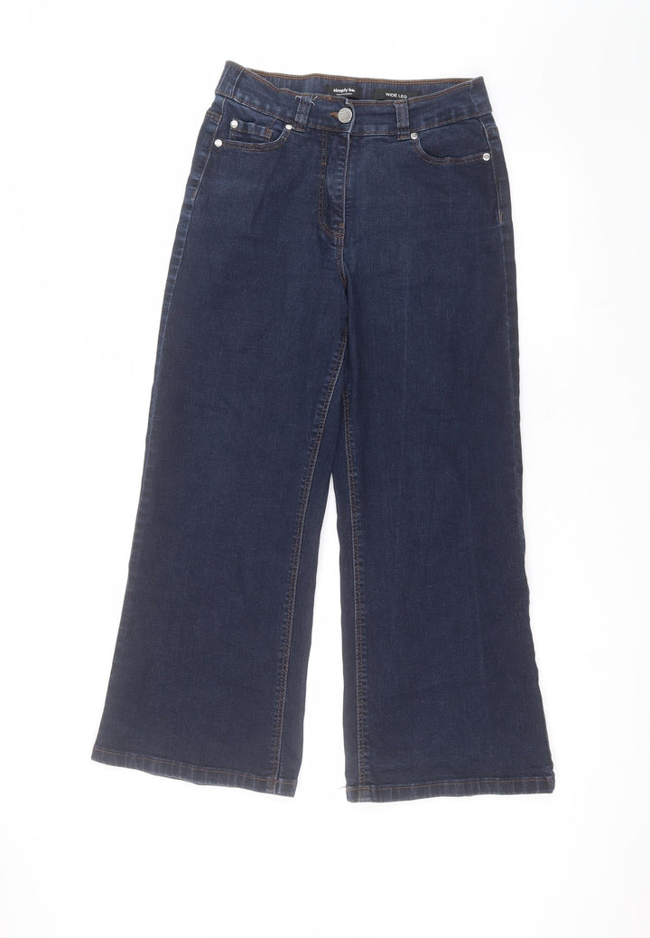 Simply Be Womens Blue Cotton Straight Jeans Size 10 L25 in Regular