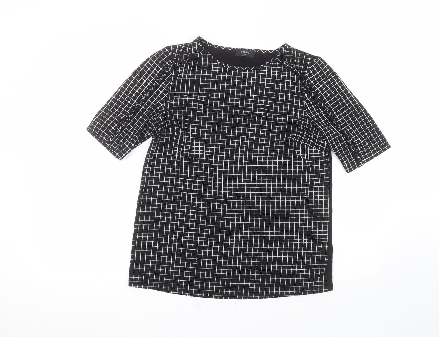 Matalan Womens Black  Polyester Basic T-Shirt Size 10 Round Neck