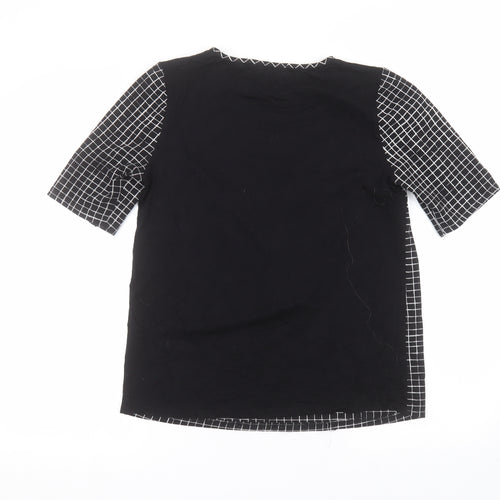 Matalan Womens Black  Polyester Basic T-Shirt Size 10 Round Neck