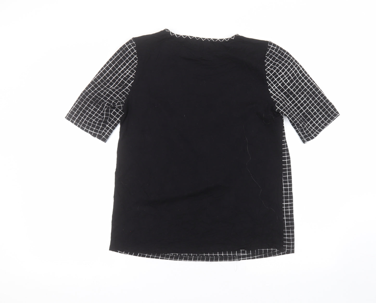 Matalan Womens Black  Polyester Basic T-Shirt Size 10 Round Neck