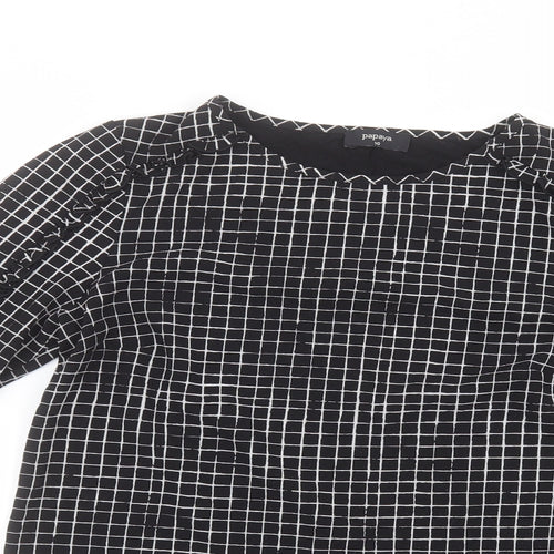 Matalan Womens Black  Polyester Basic T-Shirt Size 10 Round Neck