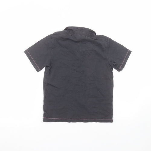 Marks and Spencer Girls Black  Cotton Basic Polo Size 7-8 Years Collared